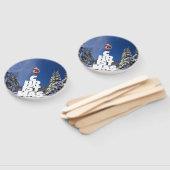 クリスマスの冬の景色 ハンドファン (組立なし)