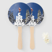 クリスマスの冬の景色 ハンドファン (正面&裏面)