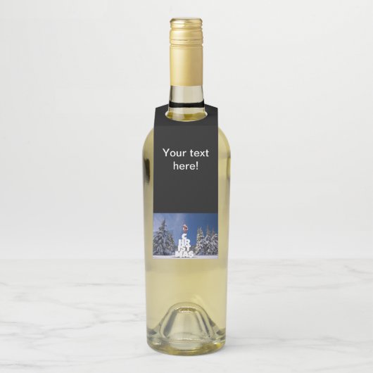 クリスマスの冬の景色 ボトルネックタグ (ボトル)