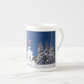 クリスマスの冬の景色 ボーンチャイナマグカップ (正面右)