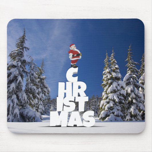 クリスマスの冬の景色 マウスパッド (正面)
