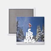 クリスマスの冬の景色 マグネット (正面/裏面)