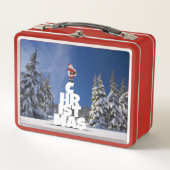 クリスマスの冬の景色 メタルランチボックス (正面)