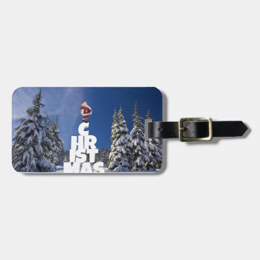 クリスマスの冬の景色 ラゲッジタグ (正面横)