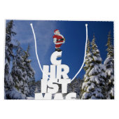 クリスマスの冬の景色 ラージペーパーバッグ (裏面)