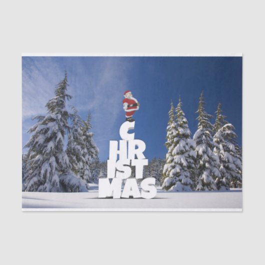 クリスマスの冬の景色 薄葉紙 (正面)