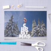 クリスマスの冬の景色 薄葉紙 (クラフト)