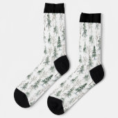 クリスマスの冬の木パターン ソックス (左)