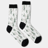 クリスマスの冬の木パターン ソックス (右)