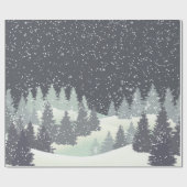 クリスマスの冬の松 ラッピングペーパー (フラット)