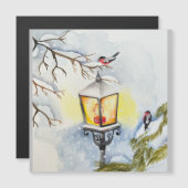 クリスマスの冬の水彩風景 (正面/裏面)