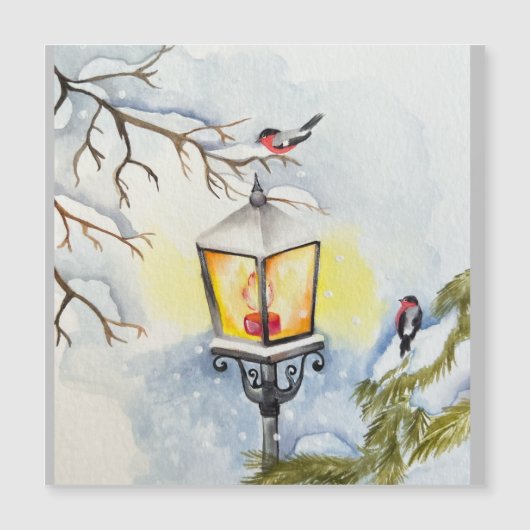 クリスマスの冬の水彩風景 (正面)