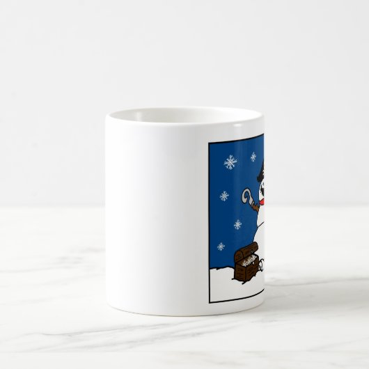 クリスマスの冬の海賊雪だるま コーヒーマグカップ (中央)