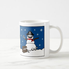 クリスマスの冬の海賊雪だるま コーヒーマグカップ