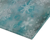 クリスマスの冬の白い雪の上に青 カッティングボード (角)