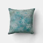 クリスマスの冬の白い雪の上に青 クッション (裏面)