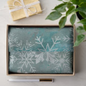 クリスマスの冬の白い雪の上に青 薄葉紙 (ギフト)