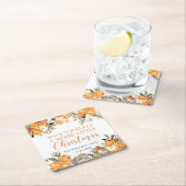 クリスマスの冬の祝祭日に、みかんが乾燥した スクエアペーパーコースター (インサイチュ)