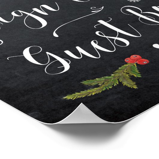 クリスマスの冬の結婚休暇の予約のサイン ポスター (角)