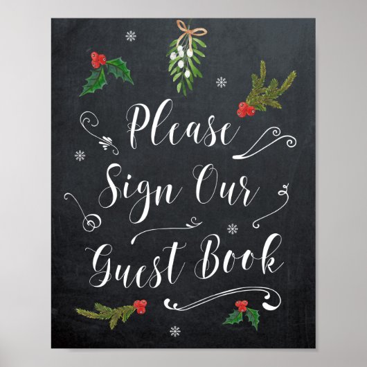 クリスマスの冬の結婚休暇の予約のサイン ポスター (正面)