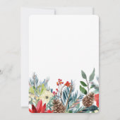 クリスマスの冬の花の結婚式　計画変更 招待状 (裏面)