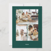 クリスマスの冬の葉のフォトフレーム シーズンカード (裏面)