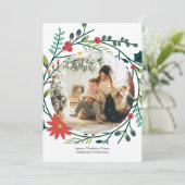 クリスマスの冬の葉のフォトフレーム シーズンカード (スタンド正面)