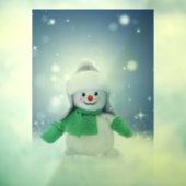 クリスマスの冬の雪だるま滑りやすいジョー緑のスカーフm ウィンドウサイン (シート3)