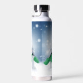 クリスマスの冬の雪だるま滑りやすいジョー緑のスカーフm ウォーターボトル (右面)