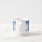 クリスマスの冬の雪だるま滑りやすいジョー緑のスカーフm エスプレッソカップ (裏面)