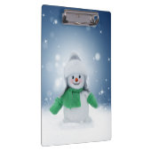 クリスマスの冬の雪だるま滑りやすいジョー緑のスカーフm クリップボード (右)