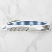 クリスマスの冬の雪だるま滑りやすいジョー緑のスカーフm ソムリエナイフ (裏面)