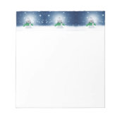 クリスマスの冬の雪だるま滑りやすいジョー緑のスカーフm ノートパッド (正面)