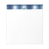 クリスマスの冬の雪だるま滑りやすいジョー緑のスカーフm ノートパッド (正面)