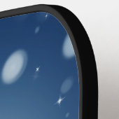 クリスマスの冬の雪だるま滑りやすいジョー緑のスカーフm ピックルボールラケット (左詳細)