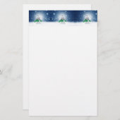 クリスマスの冬の雪だるま滑りやすいジョー緑のスカーフm 便箋 (正面/裏面)