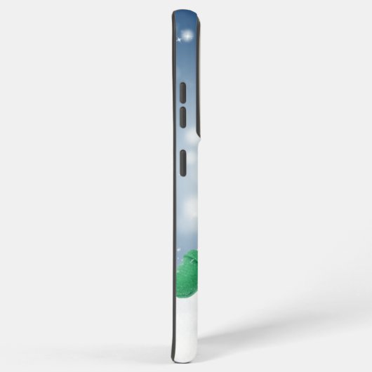 クリスマスの冬の雪だるま滑りやすいジョー緑のスカーフm samsung galaxyケース (右側面)