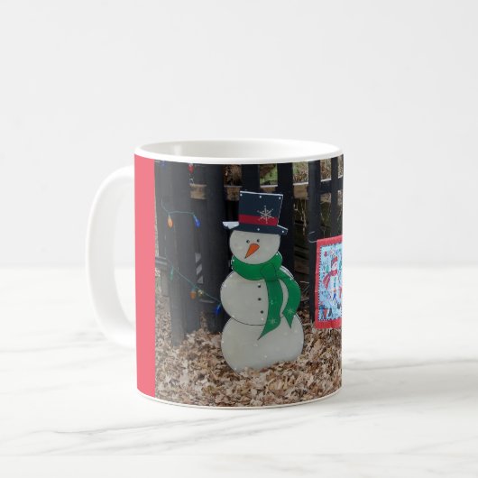 クリスマスの冬の雪だるま コーヒーマグカップ (正面左)
