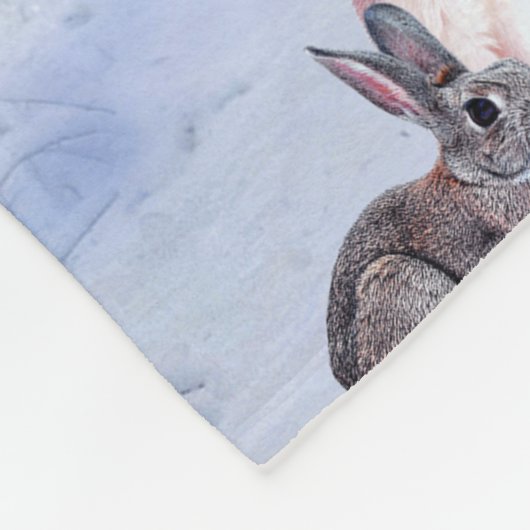 クリスマスの冬の雪に覆われた木のライト フリースブランケット (角)