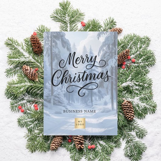 クリスマスの冬の雪のビジネス ロゴ シーズンカード