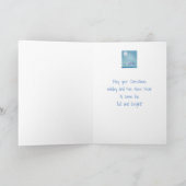 クリスマスの冬の雪の満月のトナカイ動物 シーズンカード (内部)