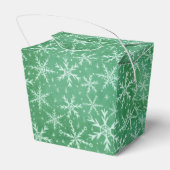 クリスマスの冬の雪の雪の花が降る緑 フェイバーボックス (裏面サイド)
