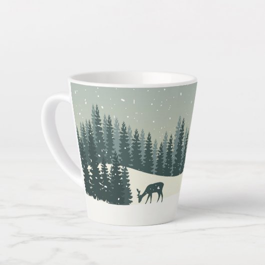 クリスマスの冬の風景 カフェラテマグ (左アングル)