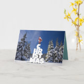 クリスマスの冬の風景 カード (黄色い花)