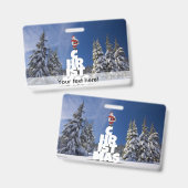 クリスマスの冬の風景 バッジ (正面＆裏面)