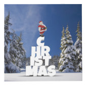 クリスマスの冬の風景 フォトキューブ (正面)