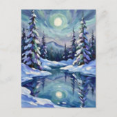 クリスマスの冬の風景 ポストカード (正面)