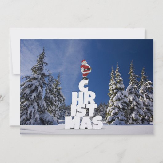 クリスマスの冬の風景 招待状 (正面)