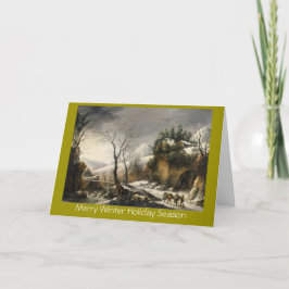 クリスマスの冬の風景（鳥の正月の挨拶） シーズンカード