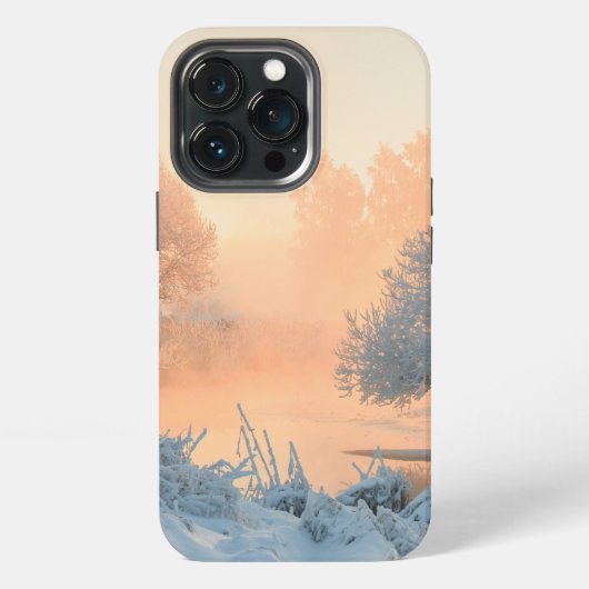 クリスマスの冬の風景 iPhoneケース (裏面)